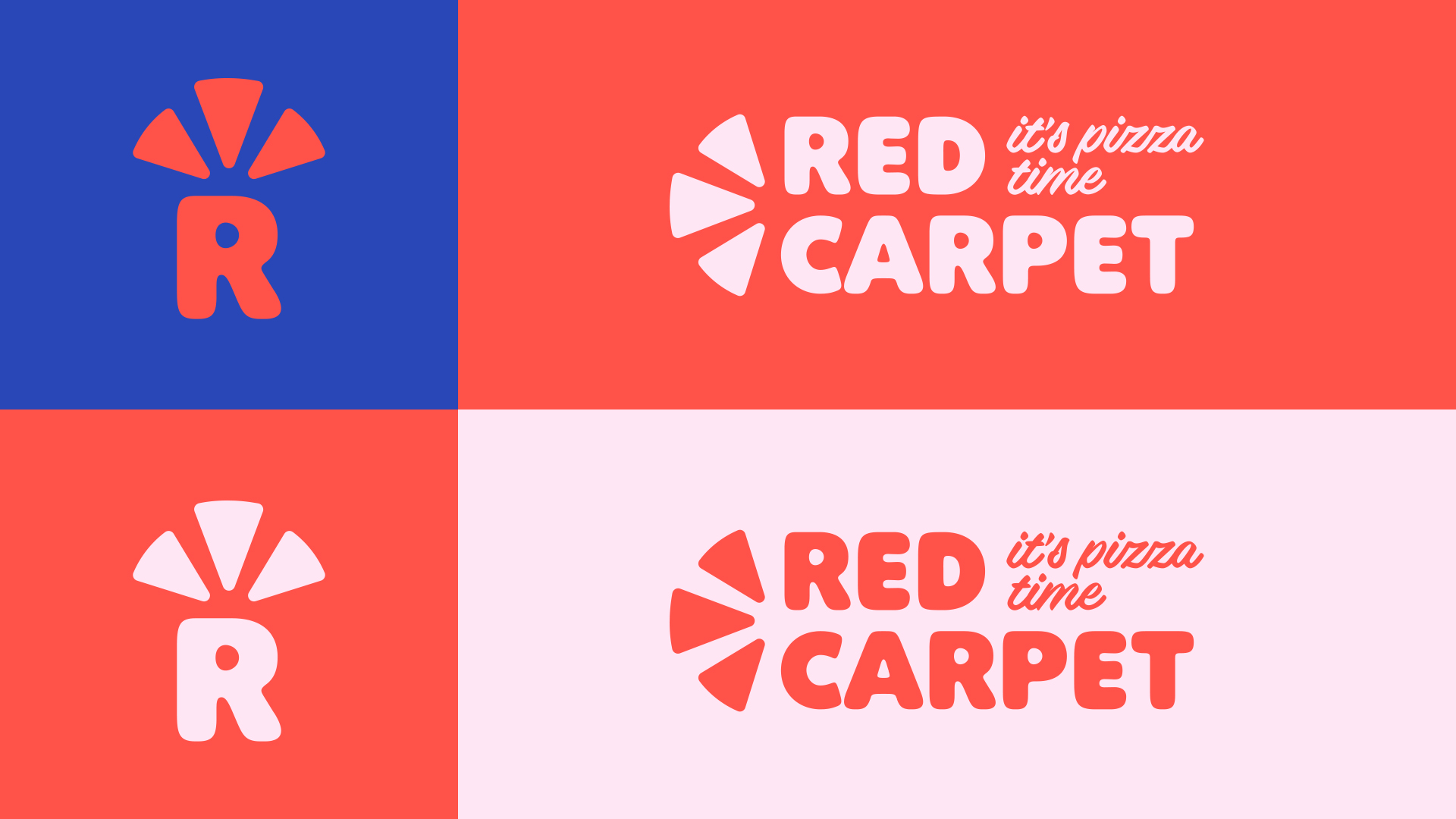 Versões do Logotipo Red Carpet Pizzaria